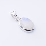 P1357 - 925 silver  oval rainbow moonstone pendant