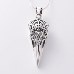P999 - 925 silver raven skull pendant