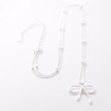 P1166 - 925 silver necklace with bow pendant