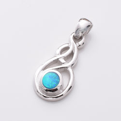 P1069 - 925 silver imm opal celtic pendant