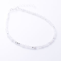B078 - 925 silver moonstone 2mm faceted bracelet