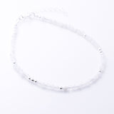 B078 - 925 silver moonstone 2mm faceted bracelet