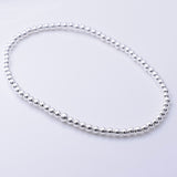 B066 - 925 silver elasticated 2.5mm bead bracelet 17cm