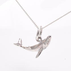 P1082 - 925 silver breaching whale pendant
