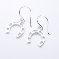 E911 - 925 silver horseshoe drop earrings
