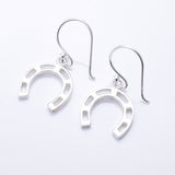 E911 - 925 silver horseshoe drop earrings