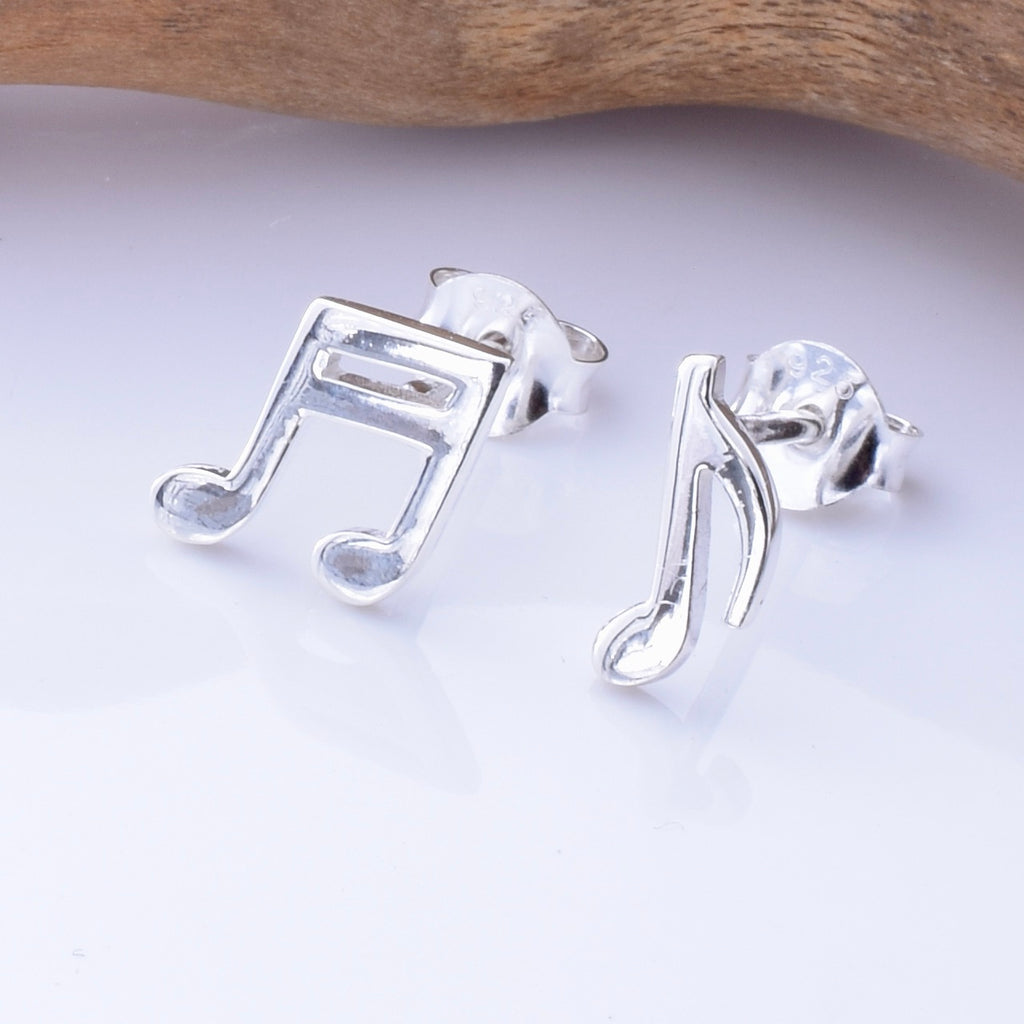 S1037 - 925 silver musical note stud earrings