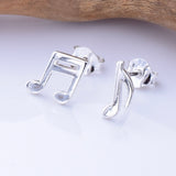 S1037 - 925 silver musical note stud earrings