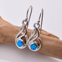 E823 - 925 silver imm opal celtic earrings