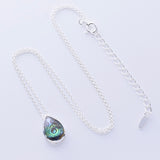 P1339 - 925 silver abalone teardrop necklace