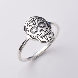 R247 - 925 Silver Sugar Skull ring