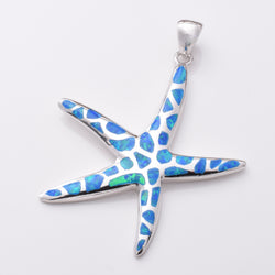 P1071 - 925 silver imm opal large starfish pendant