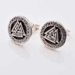 S869 - 925 silver valknut stud earrings