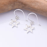 E931 - 925 silver star outline earrings