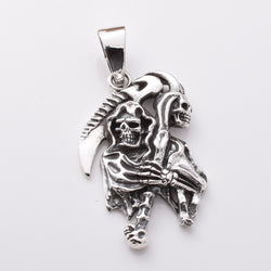 P1136 - 925 silver grim reaper pendant