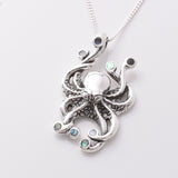 P1159 - 925 silver abalone octopus pendant
