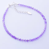 B073 - 925 silver and amethyst bead bracelet