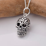 P966 - 925 Silver filigree skull pendant