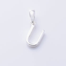 P1335 - U 925 silver initial pendant - U