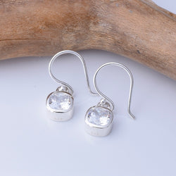 E912 - 925 silver 6mm x 6mm cz earrings