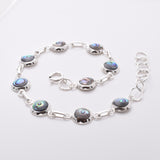 B035 - 925 silver and abalone 8mm disc bracelet