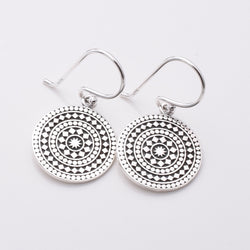 E820 - 925 silver mandala disc earrings