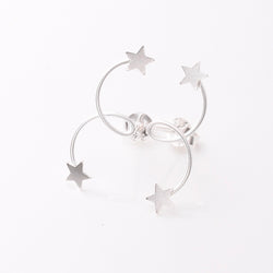 S1027 - 925 silver spiral star stud earrings