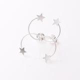 S1027 - 925 silver spiral star stud earrings
