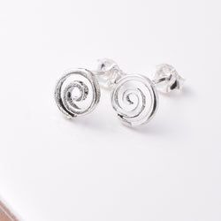 S803 - 925 silver spiral stud earrings