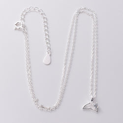 P1019 - 925 silver tiny whale tail necklace