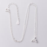 P1019 - 925 silver tiny whale tail necklace