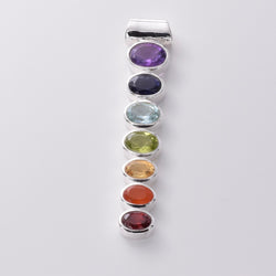 P1032 - 925 silver gemstone chakra pendant