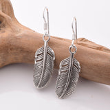 E751 - 925 Silver wide feather earrings