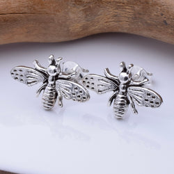 S987 - 925 silver bee design stud earrings