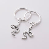 E864 - 925 silver snake hoop earrings