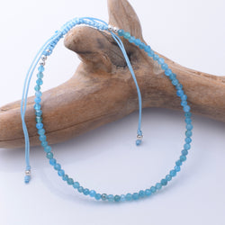 B093 - 925 silver apatite 2mm faceted bracelet
