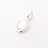 P1266 - 925 oval MOP inlay silver pendant