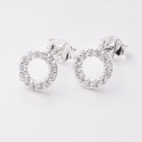 S893 - 925 silver CZ donut stud earrings
