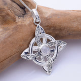 P1345 - 925 silver  witches knot moonstone pendant