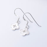 E917 - Four leaf clover sterling silver earrings