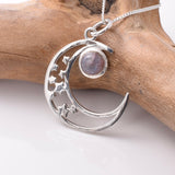 P1025 - 925 silver labradorite crescent pendant