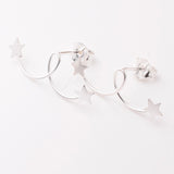 S1027 - 925 silver spiral star stud earrings