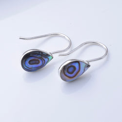 E916 - 925 silver abalone teardrop earrings
