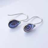 E916 - 925 silver abalone teardrop earrings