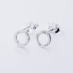 S1054 - 925 silver matt finish donut stud earrings