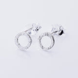 S1054 - 925 silver matt finish donut stud earrings
