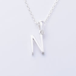 P1335 - N 925 silver initial pendant - N