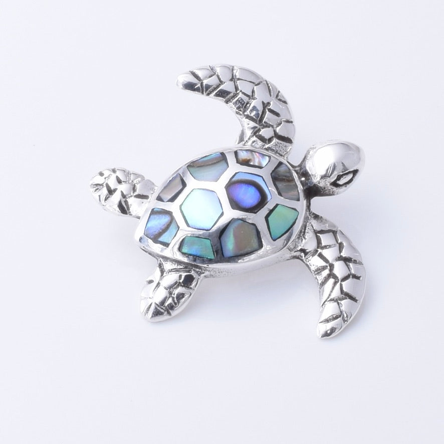 P1275 - 925 silver abalone turtle pendant