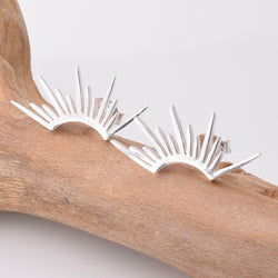 S959 - 925 silver sunburst stud earrings
