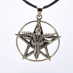 P1286 - Solid bronze baphomet pendant